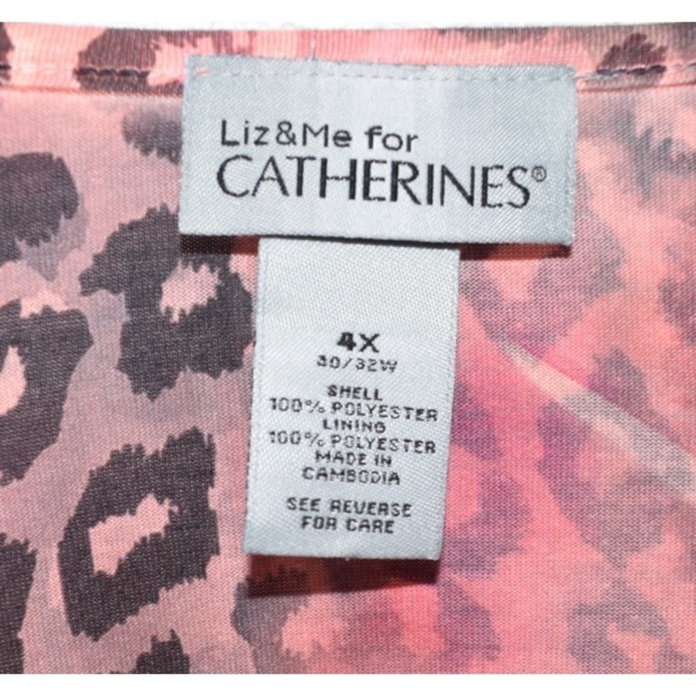 Liz and Me 4X Top Hawiian Tropical Mesh Overlay Embroidered Lined Short‎ Sleeve - Picture 3 of 16